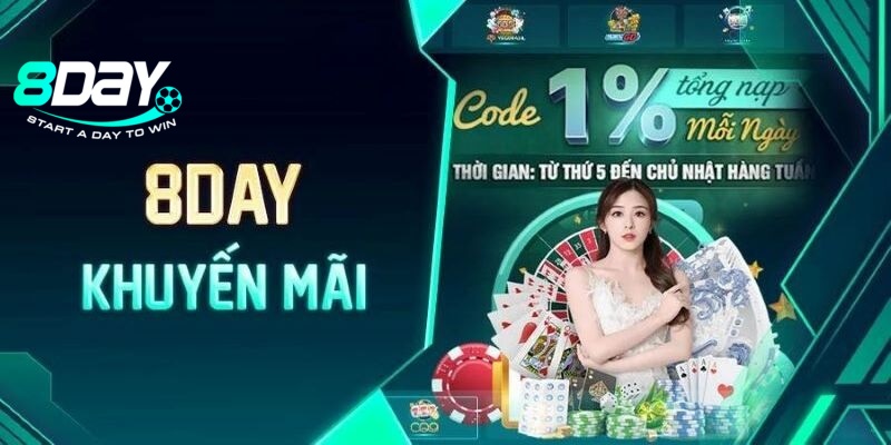 Khuyến mãi 8DAY: các ưu đãi độc quyền dành cho cược thủ